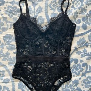 black lace body suit